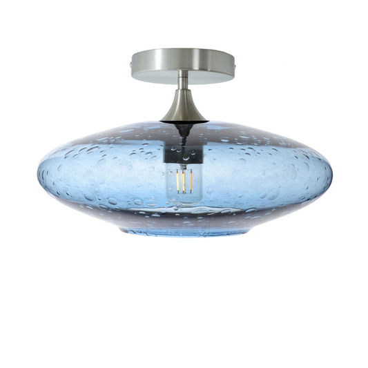 952 Semi-Flush-Bicycle Glass Co - Hotshop-Lunar-Steel Blue-Brushed Nickel-Bicycle Glass Co