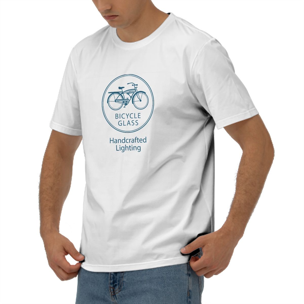 Employee T-Shirts | White and Light Gray | Men's Cut-Men's T-shirts-Bicycle Glass Co-White-S-Bicycle Glass Co