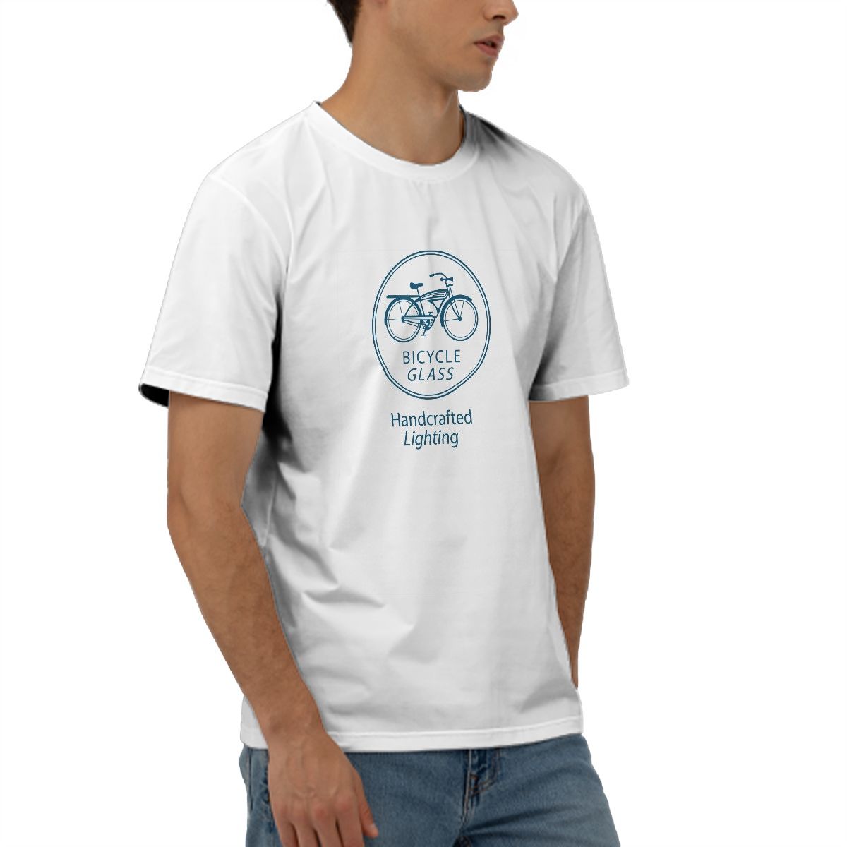 Employee T-Shirts | White and Light Gray | Men's Cut-Men's T-shirts-Bicycle Glass Co-White-S-Bicycle Glass Co