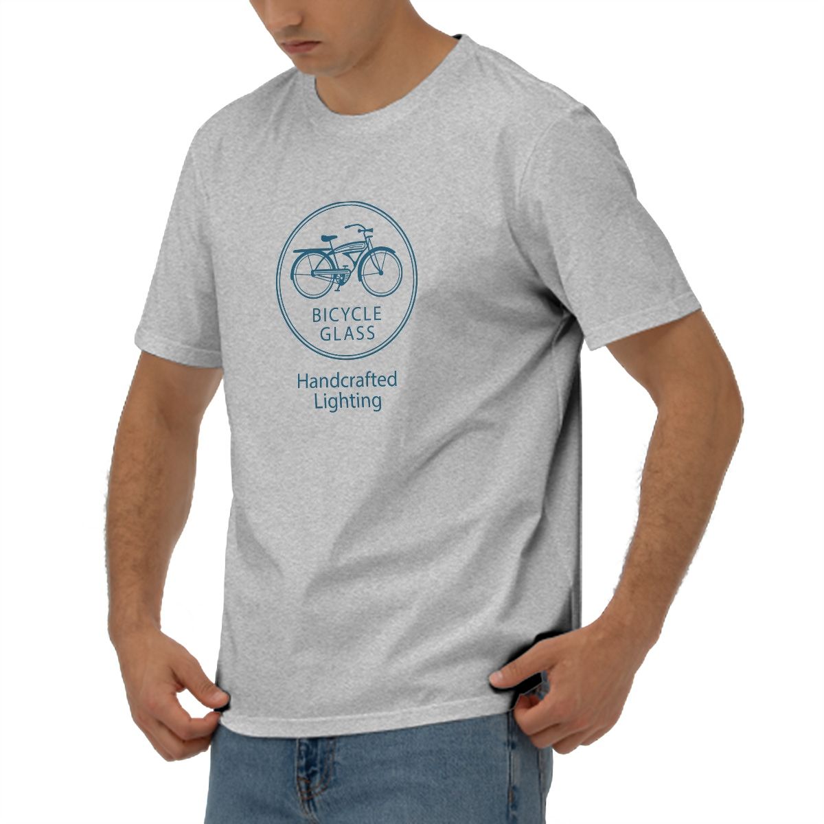 Employee T-Shirts | White and Light Gray | Men's Cut-Men's T-shirts-Bicycle Glass Co-White-S-Bicycle Glass Co