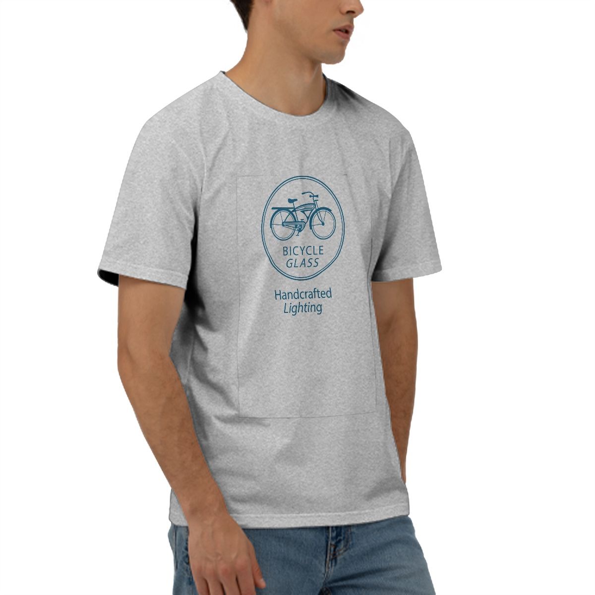 Employee T-Shirts | White and Light Gray | Men's Cut-Men's T-shirts-Bicycle Glass Co-White-S-Bicycle Glass Co
