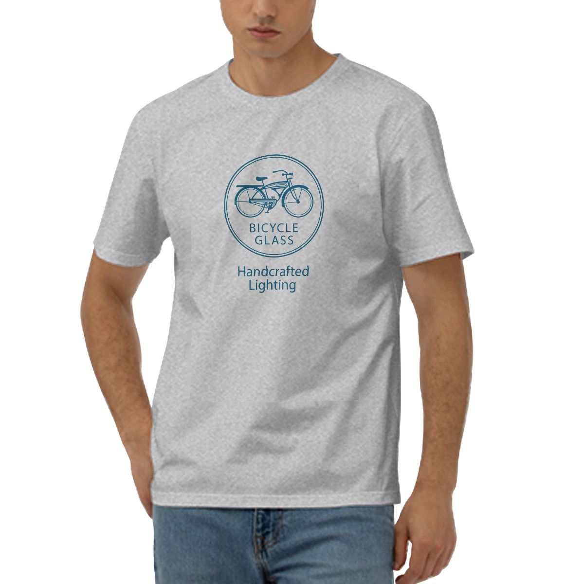 Employee T-Shirts | White and Light Gray | Men's Cut-Men's T-shirts-Bicycle Glass Co-Grey-S-Bicycle Glass Co