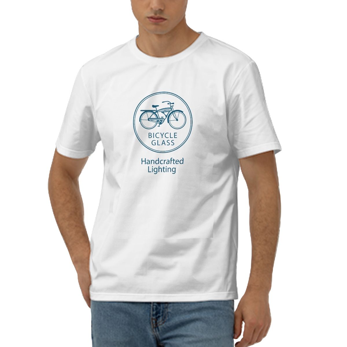 Employee T-Shirts | White and Light Gray | Men's Cut-Men's T-shirts-Bicycle Glass Co-White-S-Bicycle Glass Co