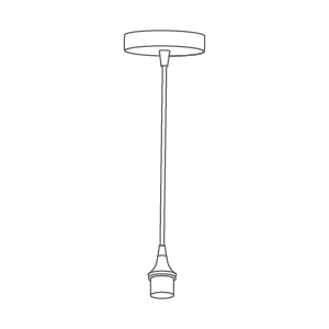 Simplified line drawing of Single Pendant Hardware