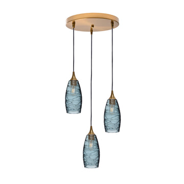 Spun / Slate Gray / Polished Brass - 4ft Cord