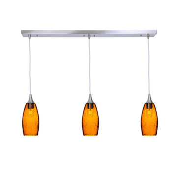 Brushed Nickel - 4ft Cord / Lunar / Golden Amber