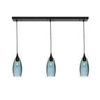147 3 Pendant Linear Chandelier-Glass-Bicycle Glass Co - Hotshop-Matte Black - Custom-Lunar-Slate Gray-Bicycle Glass Co