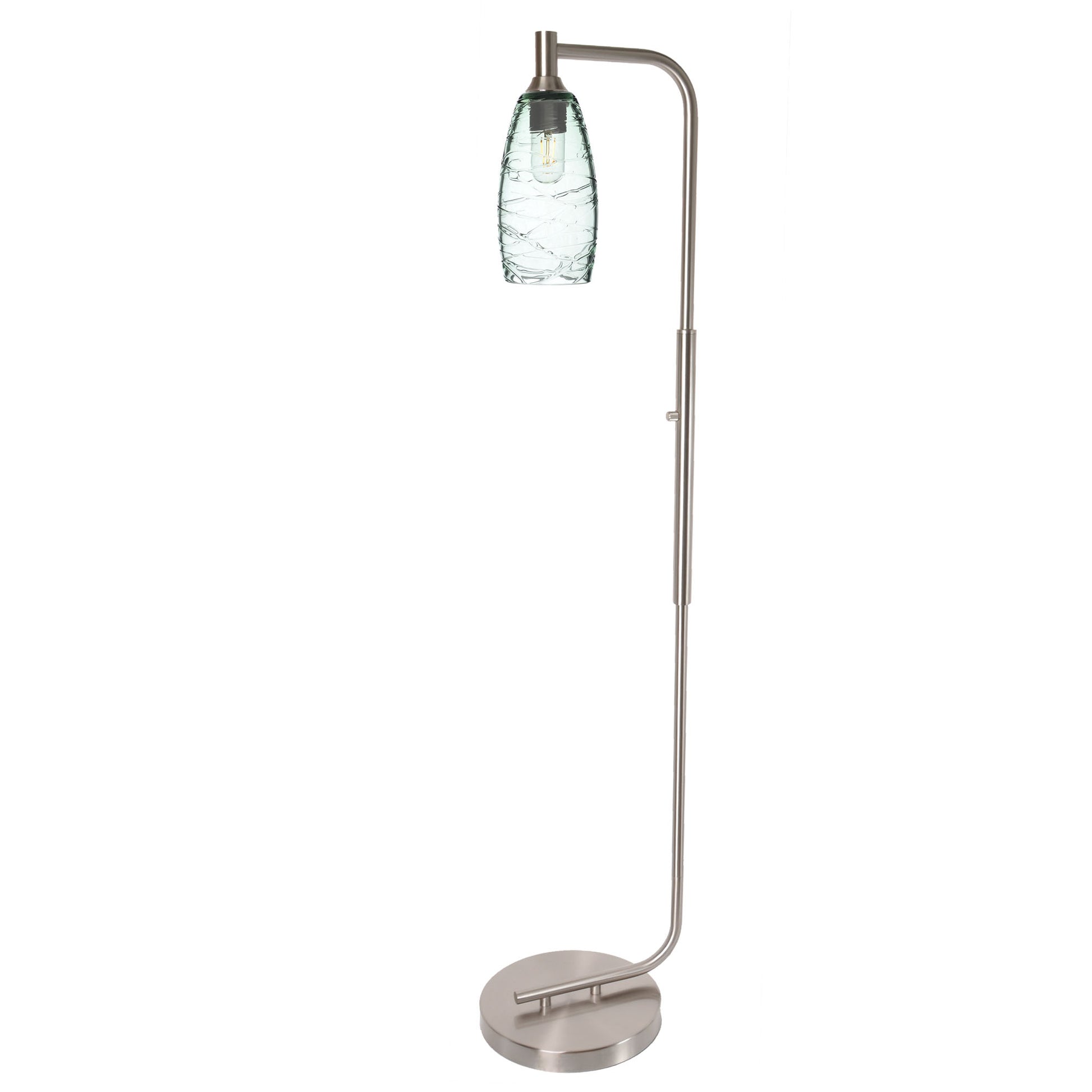 147 Floor Lamp-Bicycle Glass Co-Lunar-Steel Blue-Brushed Nickel-Bicycle Glass Co