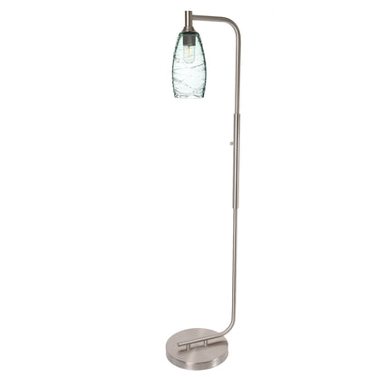 147 Floor Lamp-Bicycle Glass Co-Lunar-Steel Blue-Brushed Nickel-Bicycle Glass Co