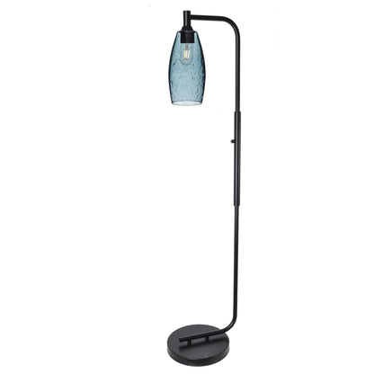 147 Floor Lamp-Bicycle Glass Co-Lunar-Steel Blue-Brushed Nickel-Bicycle Glass Co