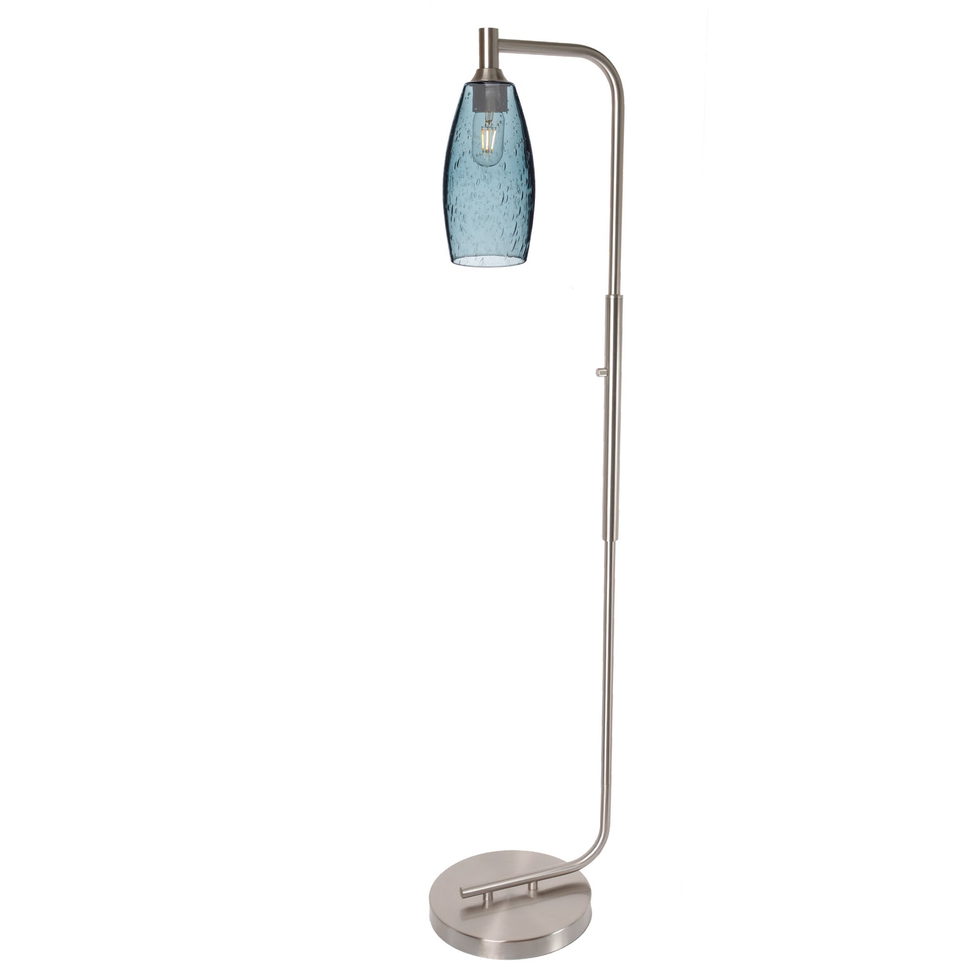 147 Floor Lamp-Bicycle Glass Co-Lunar-Steel Blue-Brushed Nickel-Bicycle Glass Co