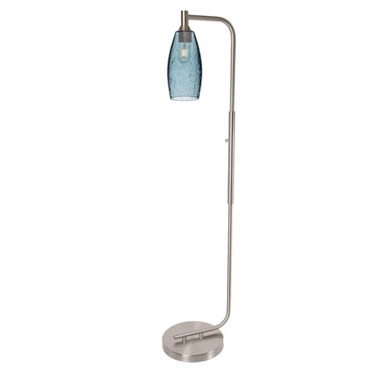 147 Floor Lamp-Bicycle Glass Co-Lunar-Steel Blue-Brushed Nickel-Bicycle Glass Co