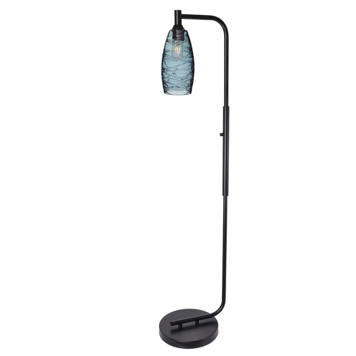 147 Floor Lamp-Bicycle Glass Co-Lunar-Steel Blue-Brushed Nickel-Bicycle Glass Co