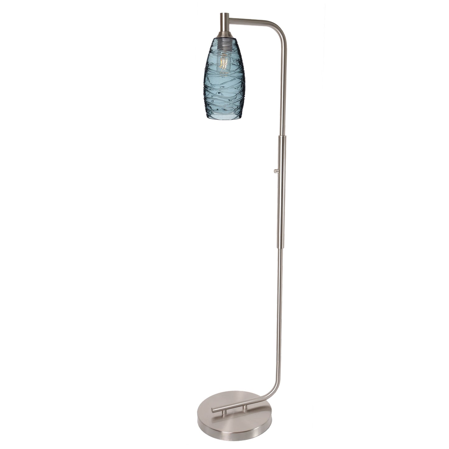 147 Floor Lamp-Bicycle Glass Co-Lunar-Steel Blue-Brushed Nickel-Bicycle Glass Co