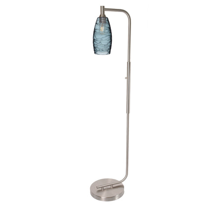 147 Floor Lamp-Bicycle Glass Co-Lunar-Steel Blue-Brushed Nickel-Bicycle Glass Co