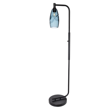 147 Floor Lamp-Bicycle Glass Co-Lunar-Steel Blue-Brushed Nickel-Bicycle Glass Co