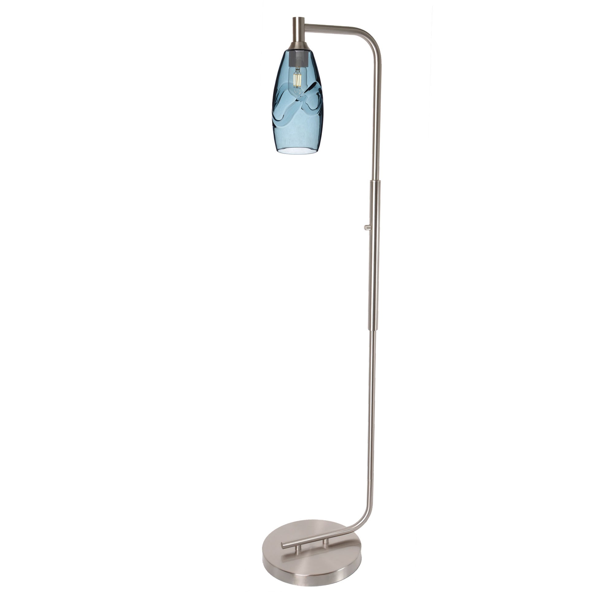 147 Floor Lamp-Bicycle Glass Co-Lunar-Steel Blue-Brushed Nickel-Bicycle Glass Co
