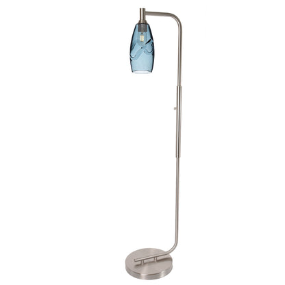 147 Floor Lamp-Bicycle Glass Co-Lunar-Steel Blue-Brushed Nickel-Bicycle Glass Co