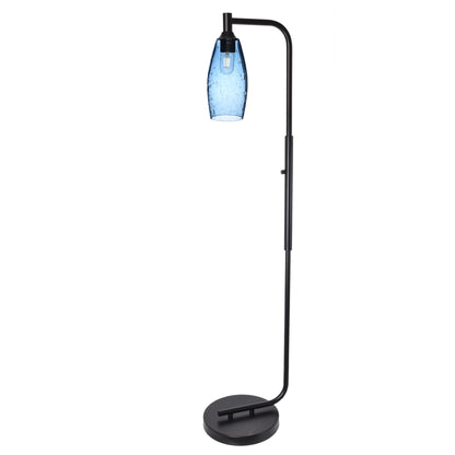147 Floor Lamp-Bicycle Glass Co-Lunar-Steel Blue-Brushed Nickel-Bicycle Glass Co
