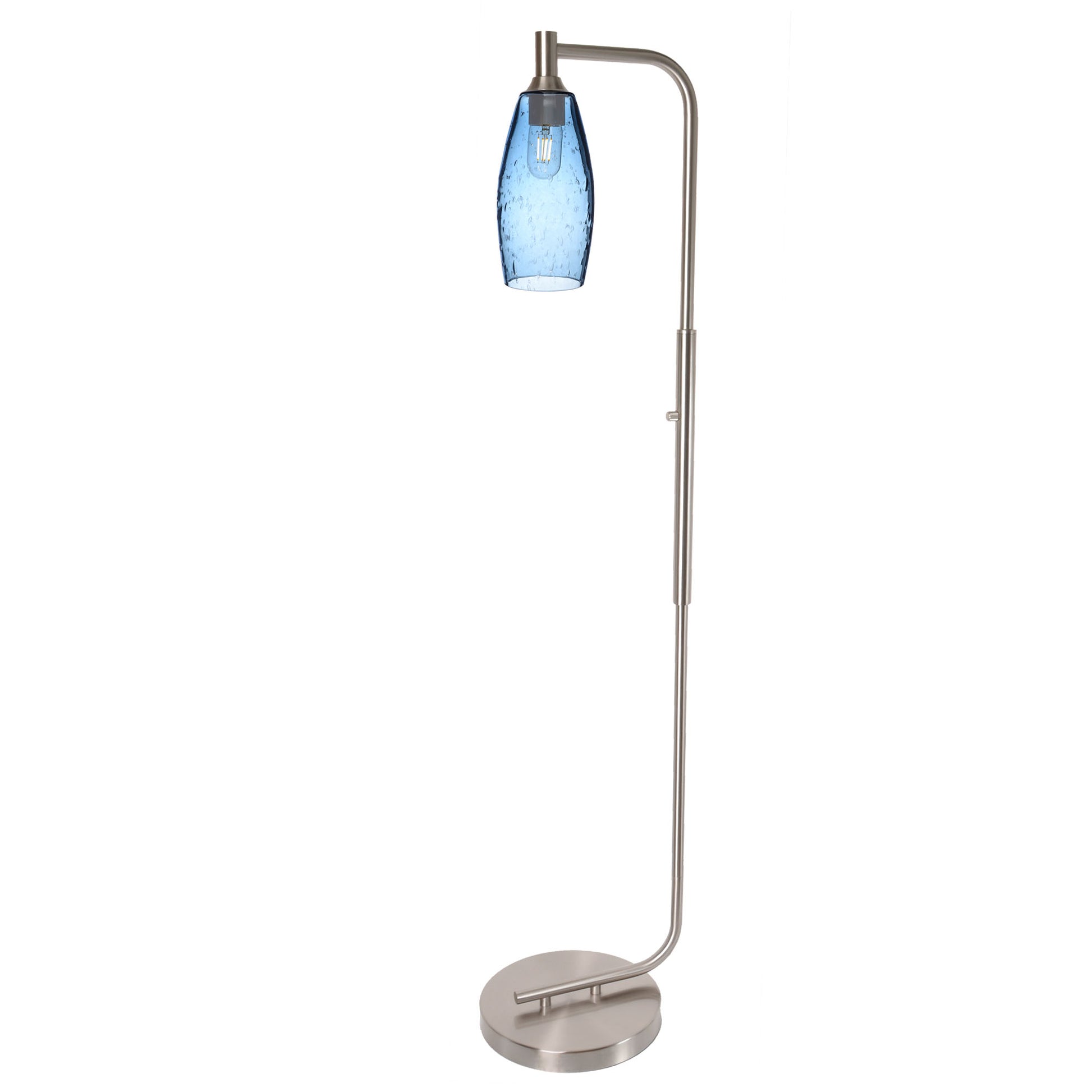 147 Floor Lamp-Bicycle Glass Co-Lunar-Steel Blue-Brushed Nickel-Bicycle Glass Co