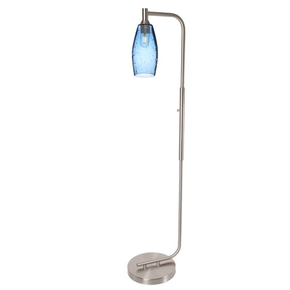147 Floor Lamp-Bicycle Glass Co-Lunar-Steel Blue-Brushed Nickel-Bicycle Glass Co