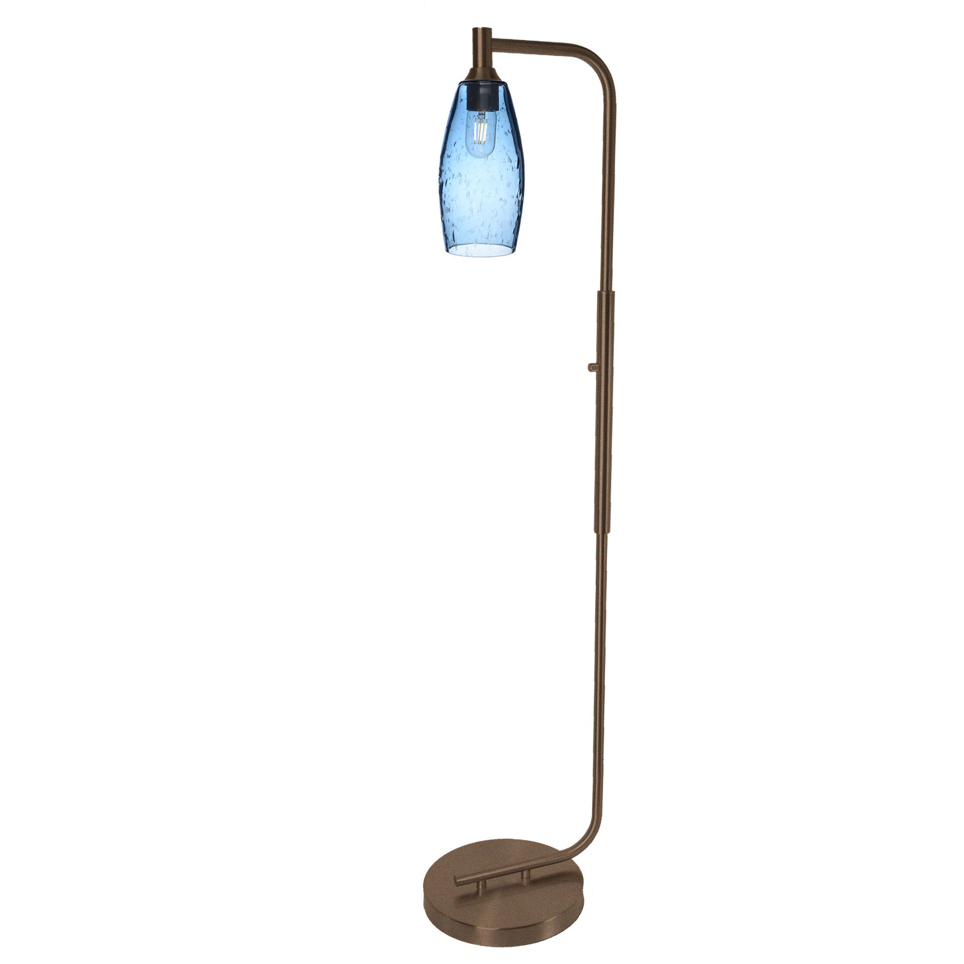 147 Floor Lamp-Bicycle Glass Co-Lunar-Steel Blue-Brushed Nickel-Bicycle Glass Co