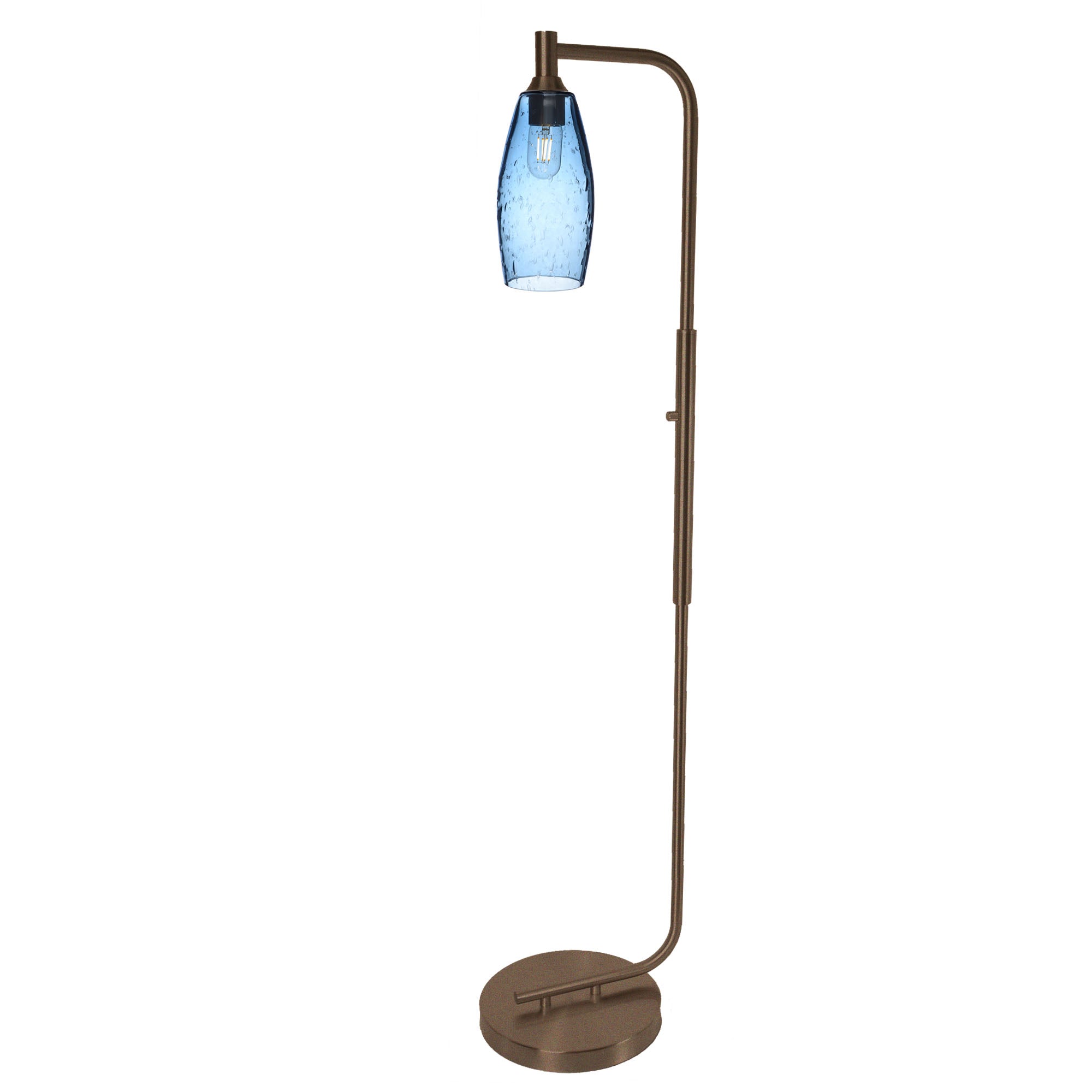 147 Floor Lamp-Bicycle Glass Co-Lunar-Steel Blue-Brushed Nickel-Bicycle Glass Co