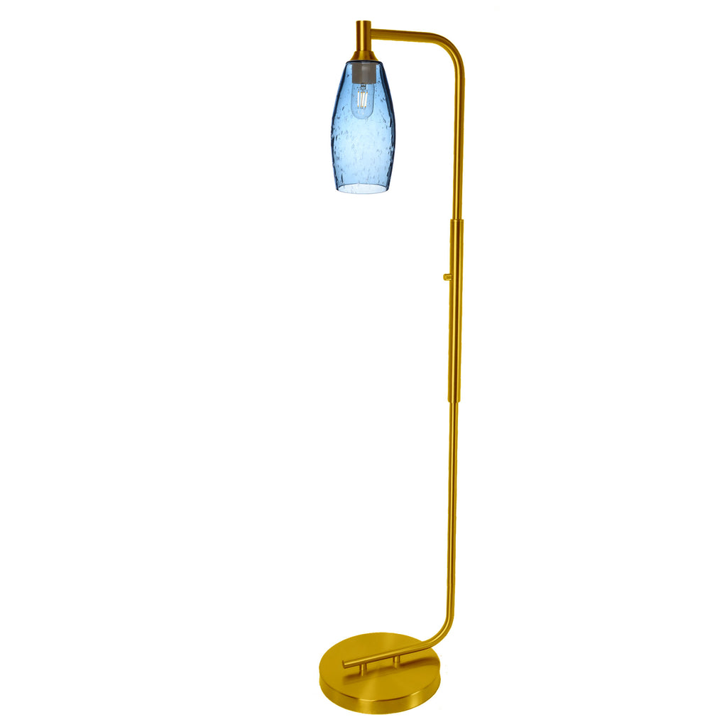 147 Floor Lamp-Bicycle Glass Co-Lunar-Steel Blue-Brushed Nickel-Bicycle Glass Co