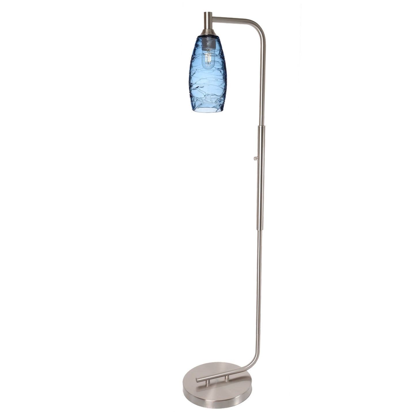 147 Floor Lamp-Bicycle Glass Co-Lunar-Steel Blue-Brushed Nickel-Bicycle Glass Co