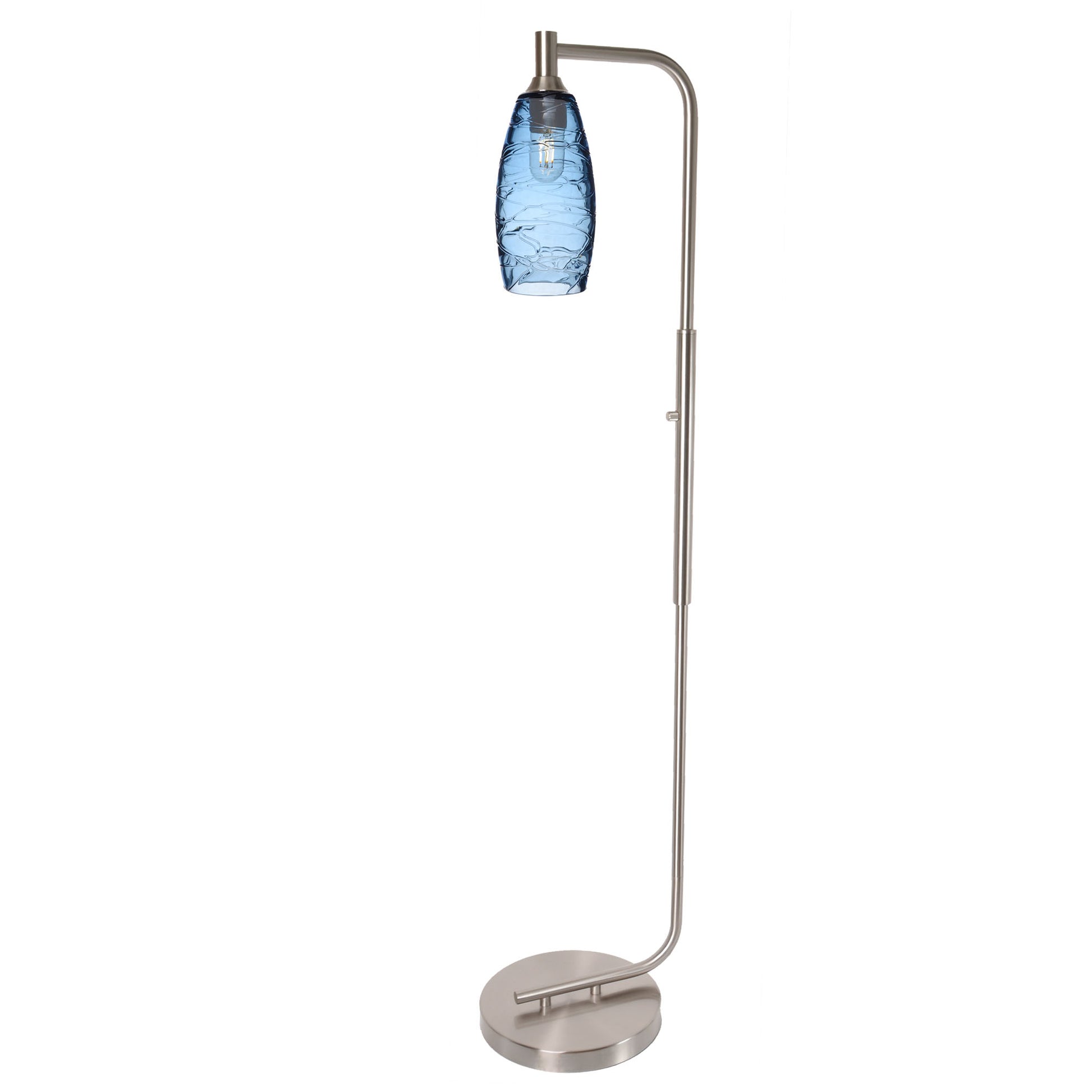 147 Floor Lamp-Bicycle Glass Co-Lunar-Steel Blue-Brushed Nickel-Bicycle Glass Co