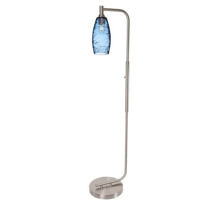 147 Floor Lamp-Bicycle Glass Co-Lunar-Steel Blue-Brushed Nickel-Bicycle Glass Co