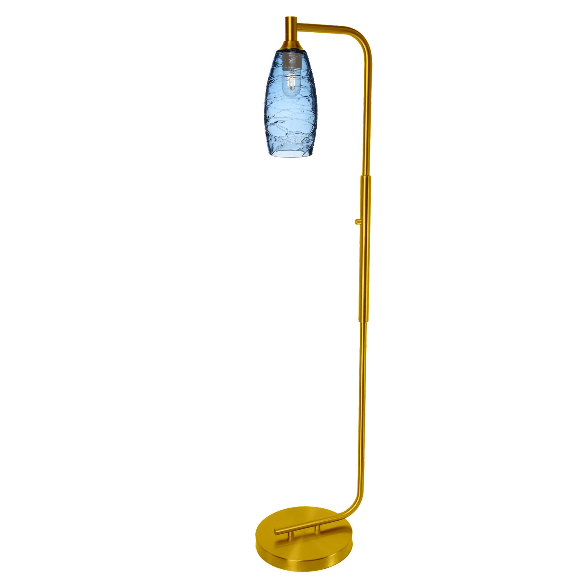 147 Floor Lamp-Bicycle Glass Co-Lunar-Steel Blue-Brushed Nickel-Bicycle Glass Co