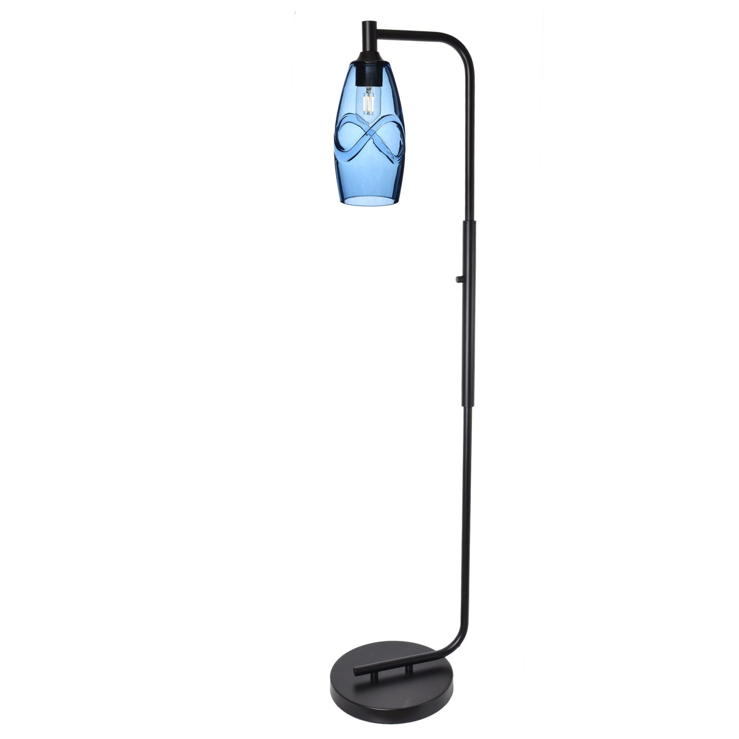 147 Floor Lamp-Bicycle Glass Co-Lunar-Steel Blue-Brushed Nickel-Bicycle Glass Co