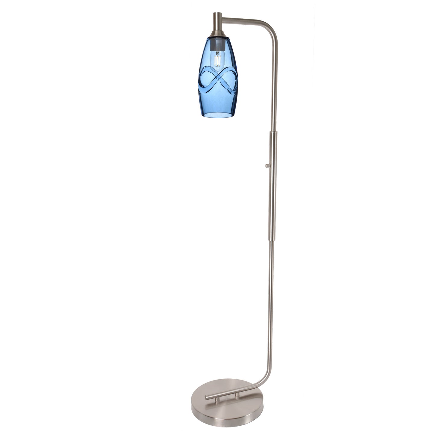 147 Floor Lamp-Bicycle Glass Co-Lunar-Steel Blue-Brushed Nickel-Bicycle Glass Co