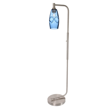 147 Floor Lamp-Bicycle Glass Co-Lunar-Steel Blue-Brushed Nickel-Bicycle Glass Co
