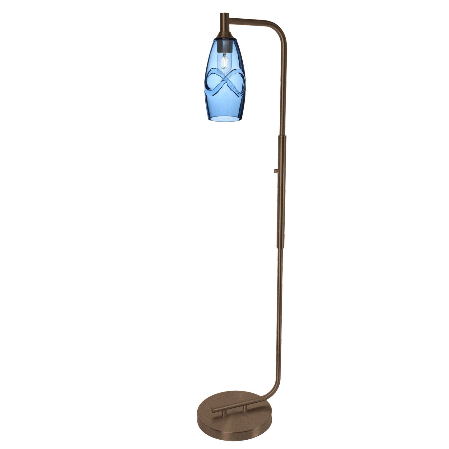 147 Floor Lamp-Bicycle Glass Co-Lunar-Steel Blue-Brushed Nickel-Bicycle Glass Co