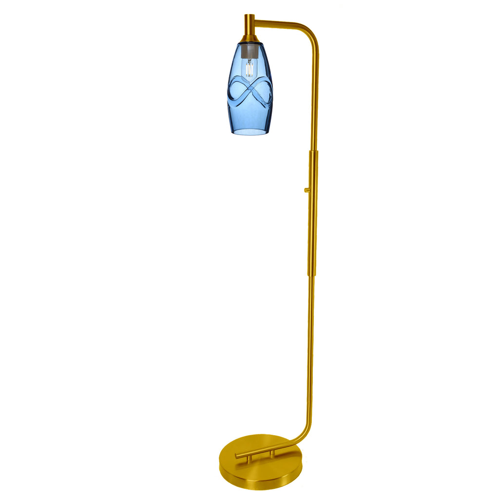 147 Floor Lamp-Bicycle Glass Co-Lunar-Steel Blue-Brushed Nickel-Bicycle Glass Co