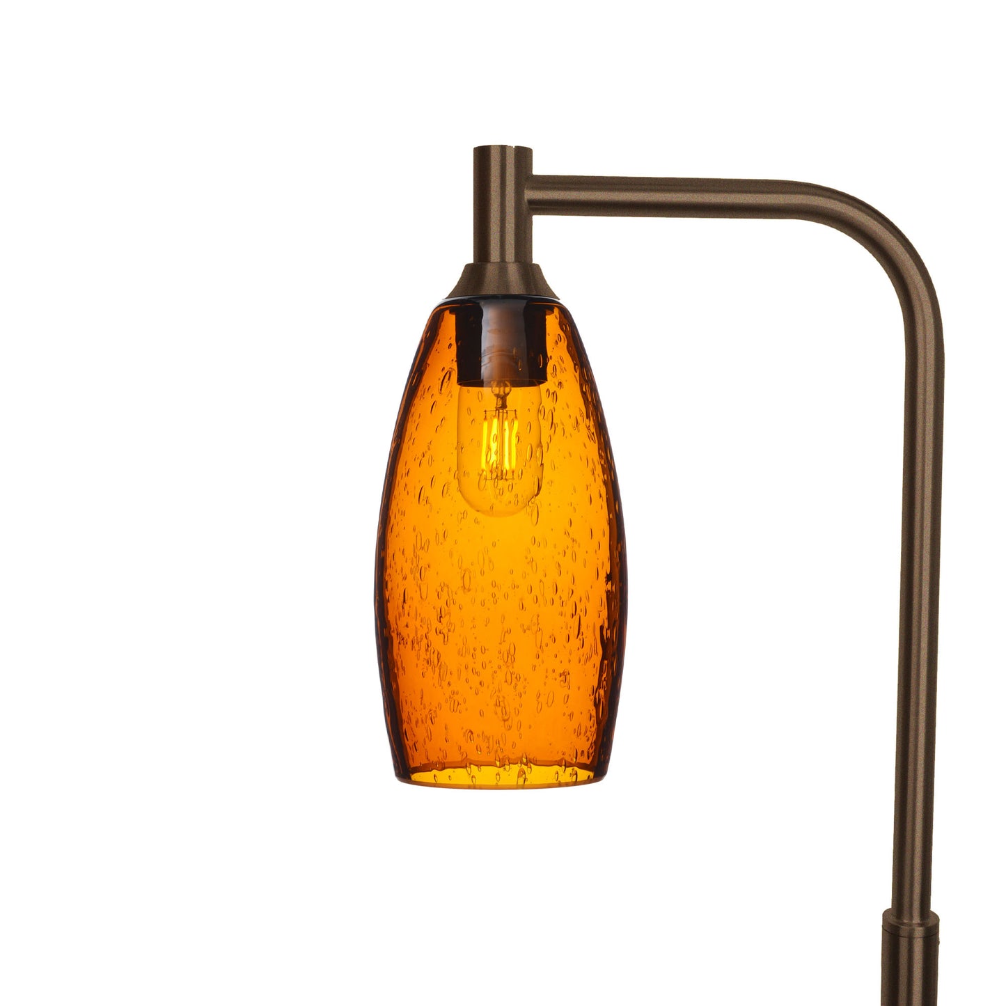 147 Floor Lamp-Bicycle Glass Co-Lunar-Golden Amber-Antique Bronze-Bicycle Glass Co