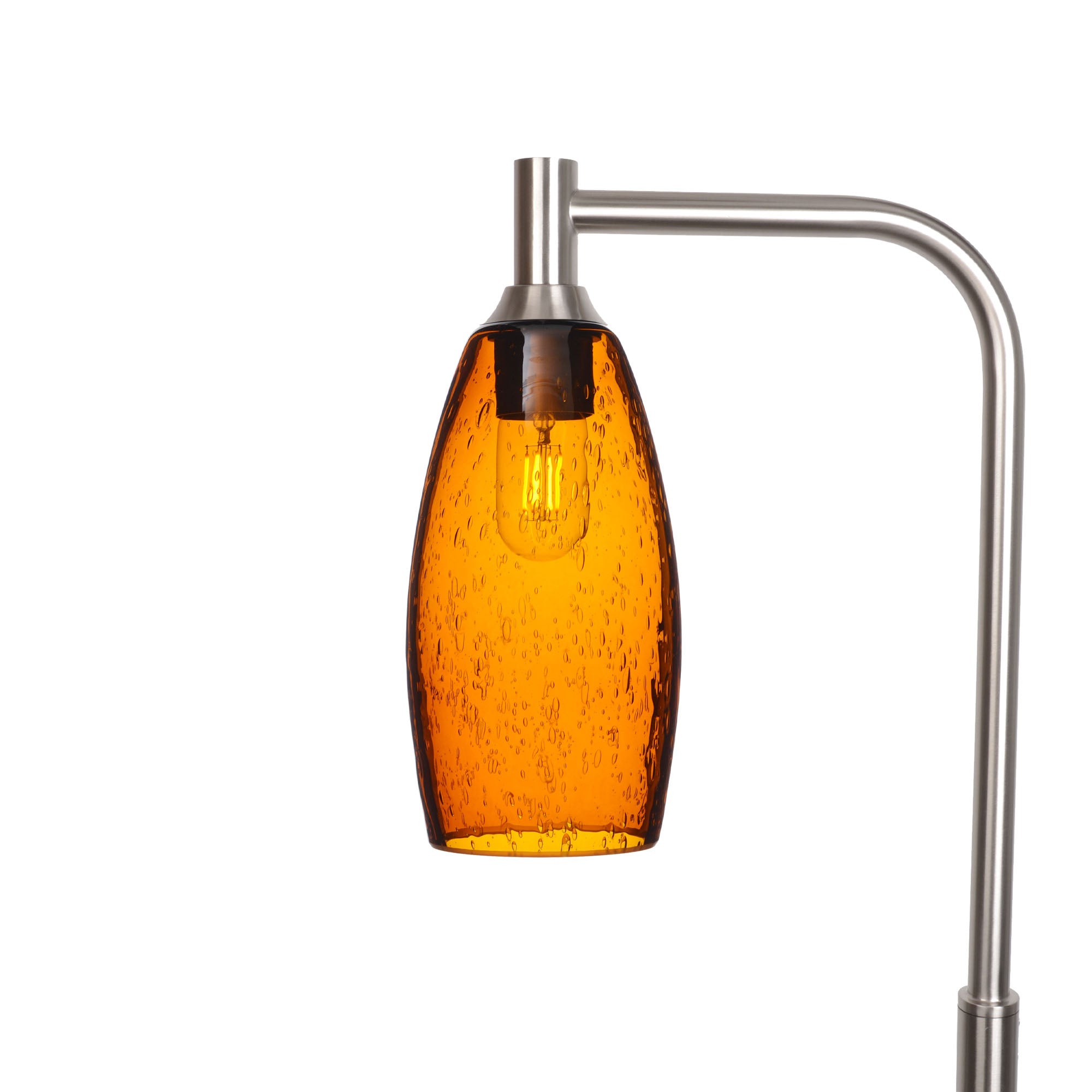 147 Floor Lamp-Bicycle Glass Co-Lunar-Golden Amber-Brushed Nickel-Bicycle Glass Co