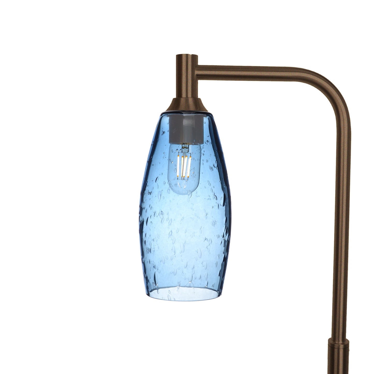 147 Floor Lamp-Bicycle Glass Co-Lunar-Steel Blue-Antique Bronze-Bicycle Glass Co