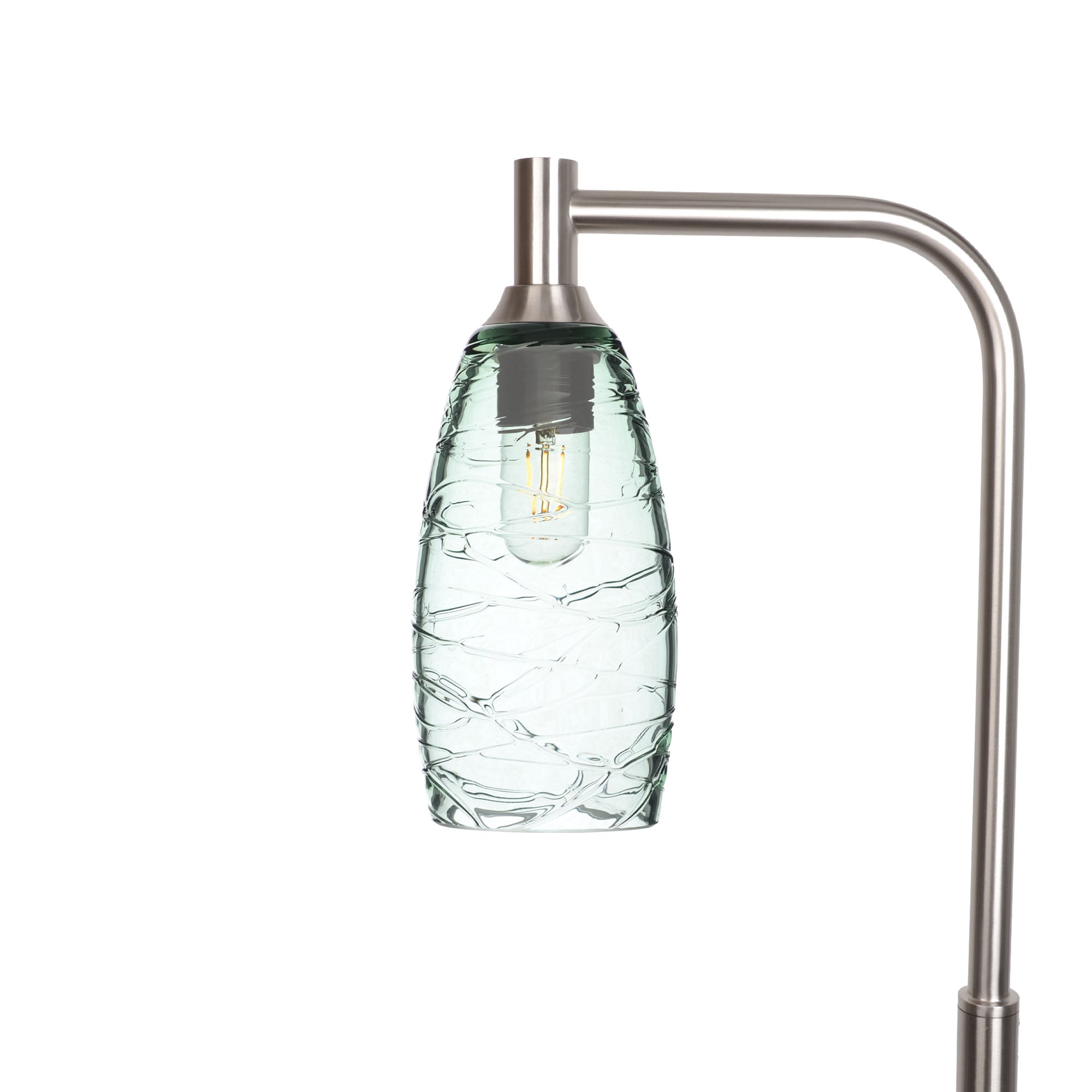 147 Floor Lamp-Bicycle Glass Co-Spun-Eco Clear-Brushed Nickel-Bicycle Glass Co