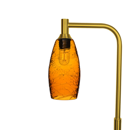 147 Floor Lamp-Bicycle Glass Co-Spun-Golden Amber-Polished Brass-Bicycle Glass Co
