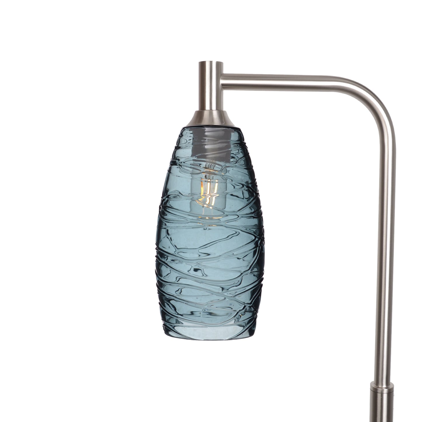 147 Floor Lamp-Bicycle Glass Co-Spun-Slate Gray-Brushed Nickel-Bicycle Glass Co