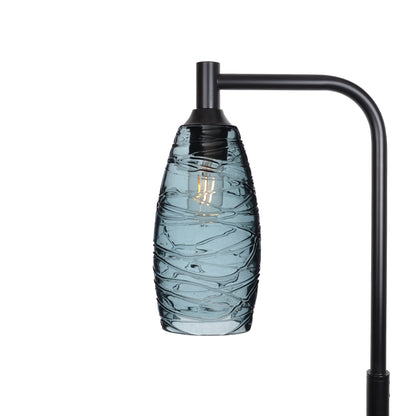 147 Floor Lamp-Bicycle Glass Co-Spun-Slate Gray-Matte Black-Bicycle Glass Co