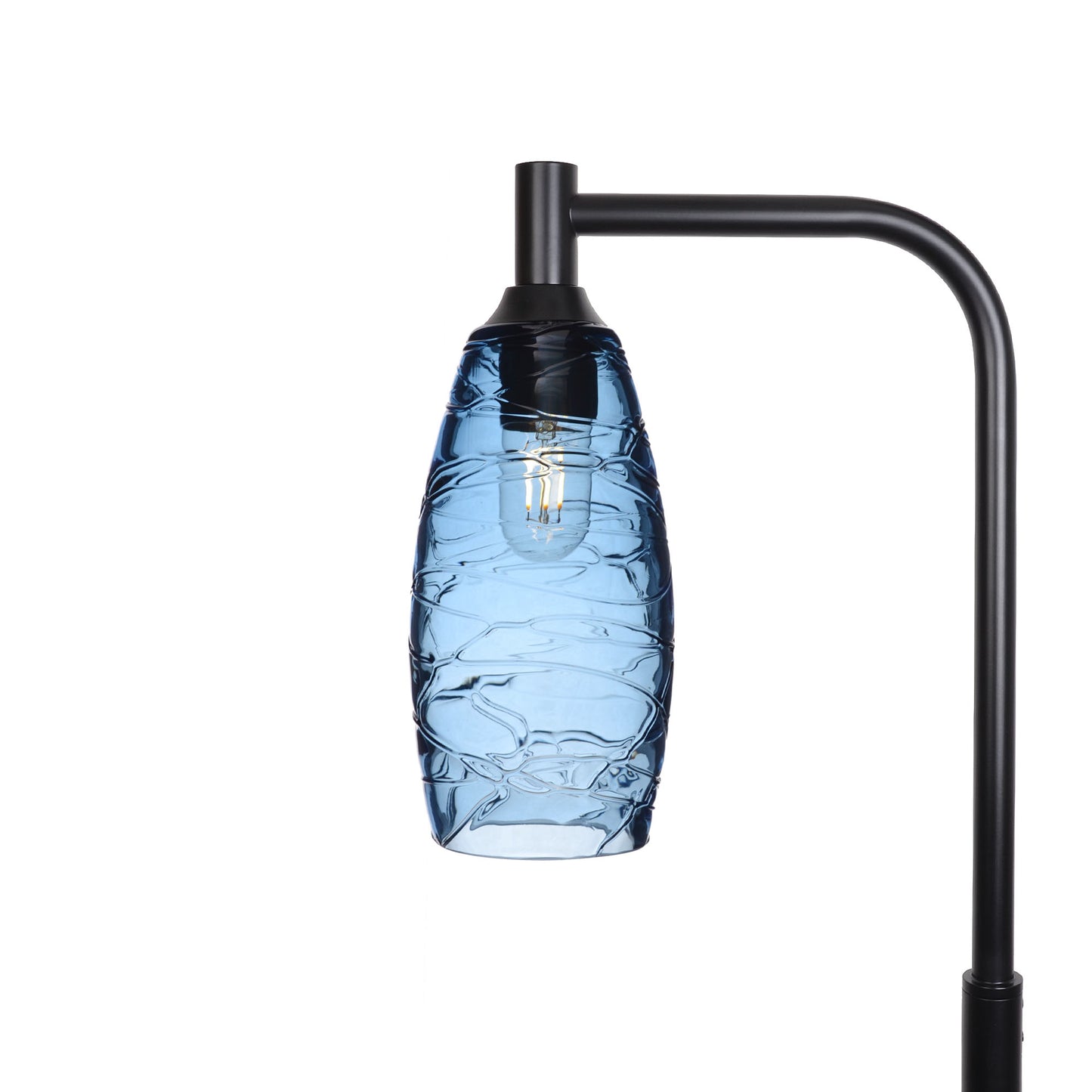 147 Floor Lamp-Bicycle Glass Co-Spun-Steel Blue-Matte Black-Bicycle Glass Co