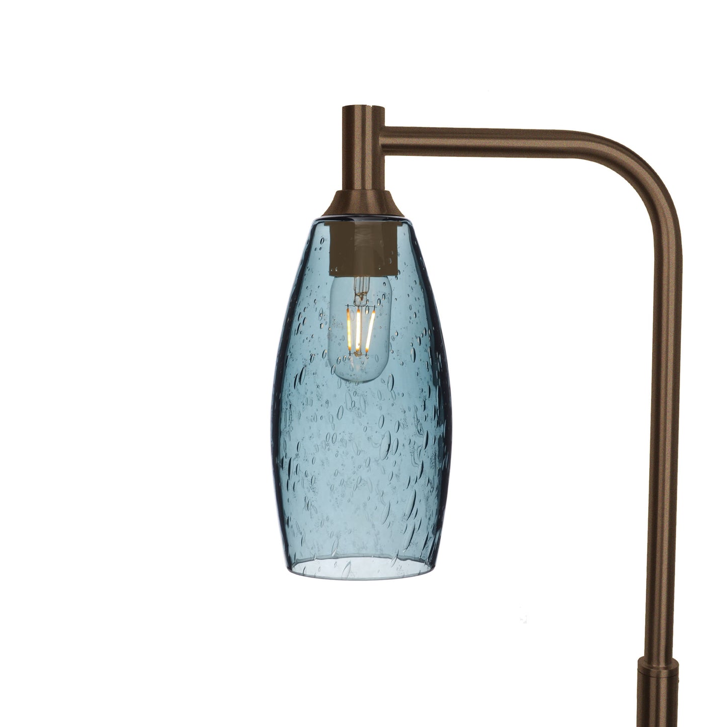 147 Lunar: Floor Lamp-Glass-Bicycle Glass Co - Hotshop-Slate Gray-Antique Bronze-Bicycle Glass Co