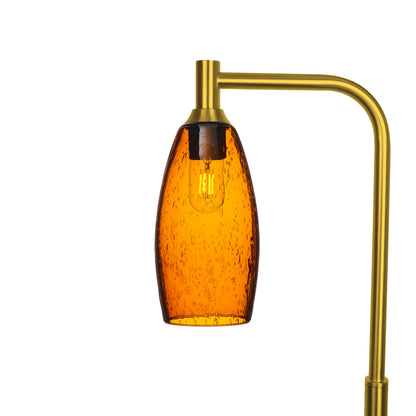147 Lunar: Floor Lamp-Glass-Bicycle Glass Co - Hotshop-Golden Amber-Polished Brass-Bicycle Glass Co