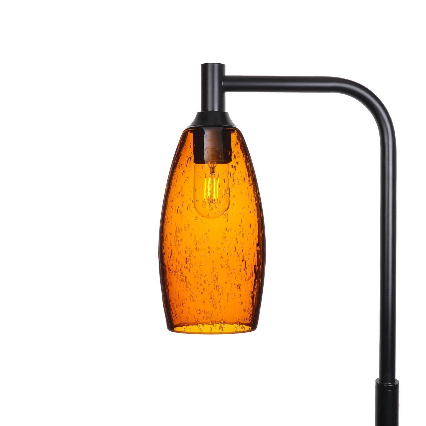 147 Lunar: Floor Lamp-Glass-Bicycle Glass Co - Hotshop-Golden Amber-Matte Black-Bicycle Glass Co