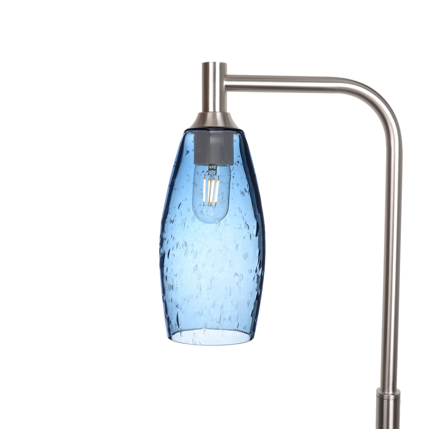 147 Lunar: Floor Lamp-Glass-Bicycle Glass Co - Hotshop-Steel Blue-Brushed Nickel-Bicycle Glass Co