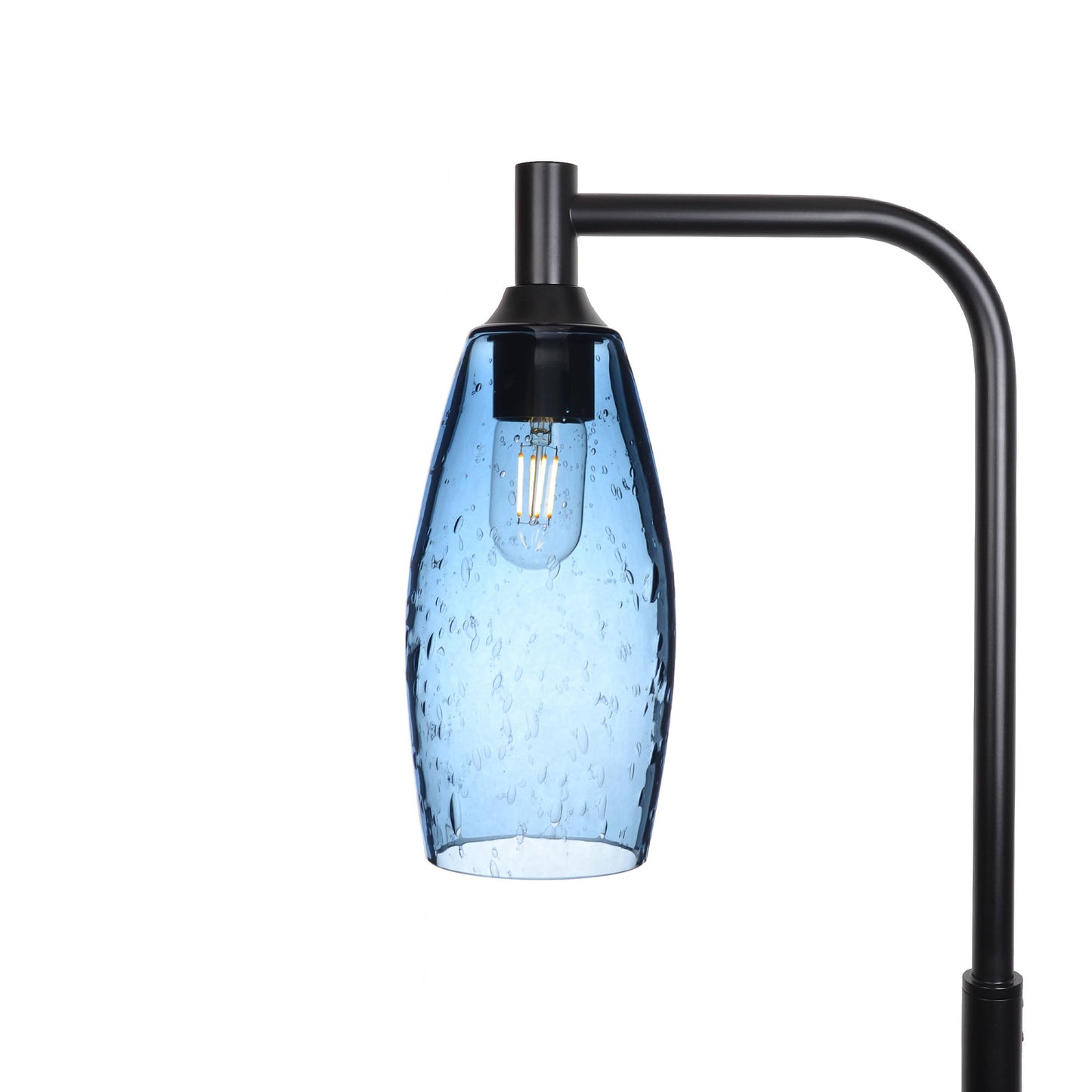 147 Lunar: Floor Lamp-Glass-Bicycle Glass Co - Hotshop-Steel Blue-Matte Black-Bicycle Glass Co